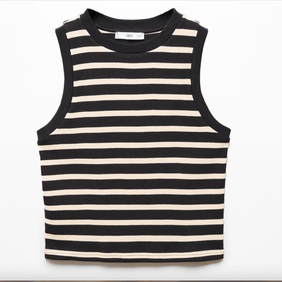 MANGO Striped Cotton Knit Tank - Picture 4 of 13